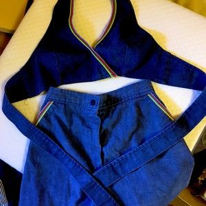 Vintage Sear’s Jr. Bazaar Denim Halter-Short Set